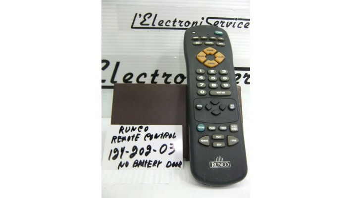 Runco 124-202-03 remote control .